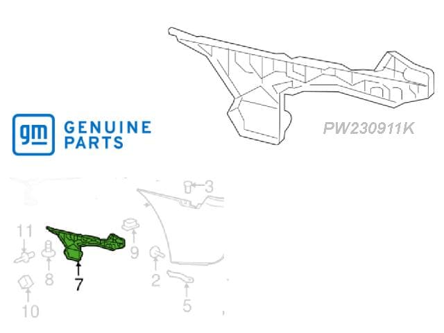 2014-15 Camaro Rear Bumper UNDERSIDE Support Guide (GM) (choose)